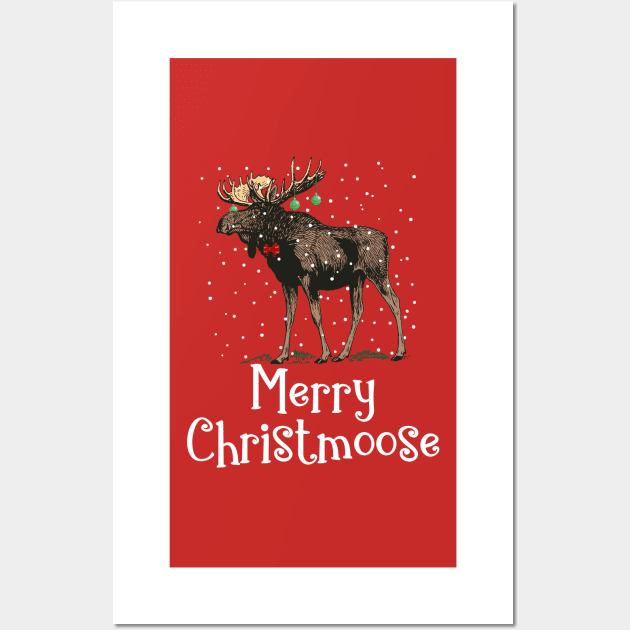 Merry Christmoose Wall Art by CeeGunn